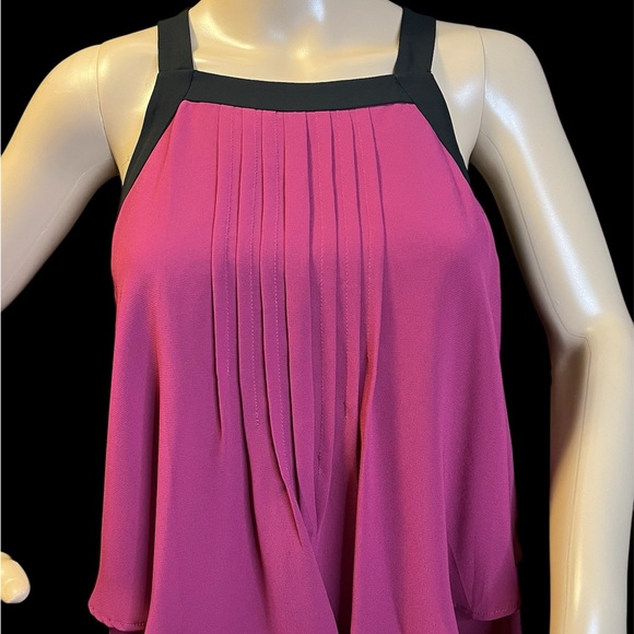 BCBG Magenta Double Layer Halter Dress - Picture 4 of 8